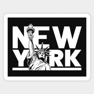 New York City Text with Liberty Statue Sticker